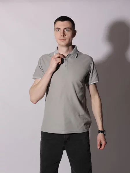 Поло LUMO віскоза/поліестер сірий