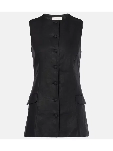 Lniany top Faithfull czarny