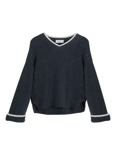 Sweter dziecięcy Brunello Cucinelli niebieski