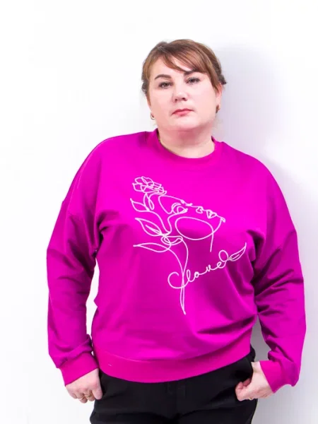 Світшот Носи своє малиновий бавовна/поліестер