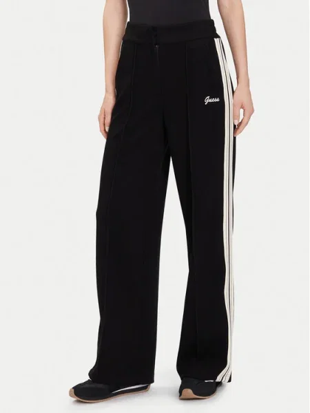 Guess Долнище анцуг Wide Leg черен