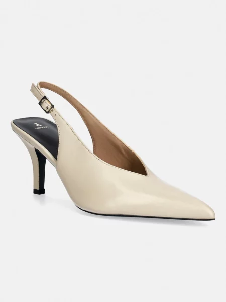 Pantofi cu toc Patrizia Pepe din piele bej