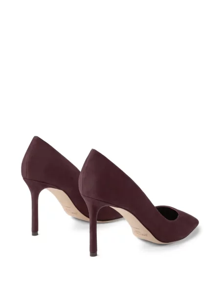 Pantofi cu toc Jimmy Choo din piele de căprioară roșu