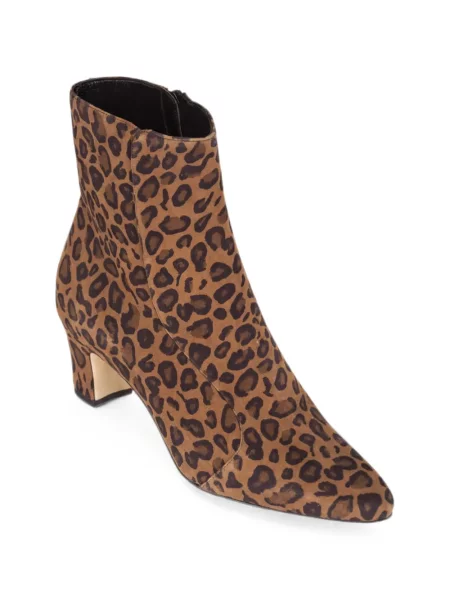 Cizme scurte Manolo Blahnik cu imagine cu model leopard maro