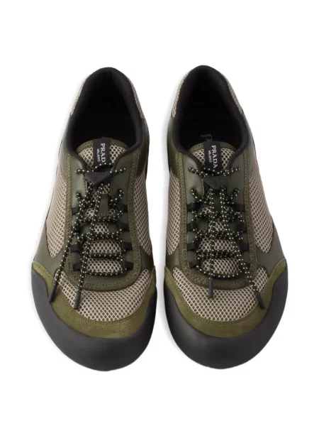 Sneakerși Prada cu imprimeu geometric verde