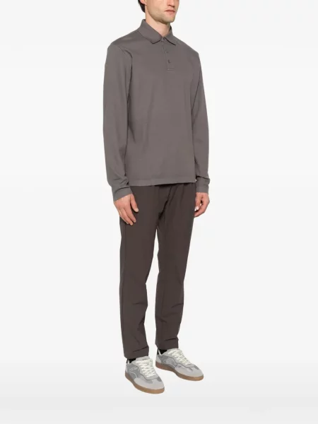 Lung tricou polo Herno gri