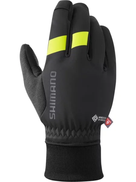 Rękawiczki kolarskie WINDSTOPPER Primaloft czarno-żółte czarne