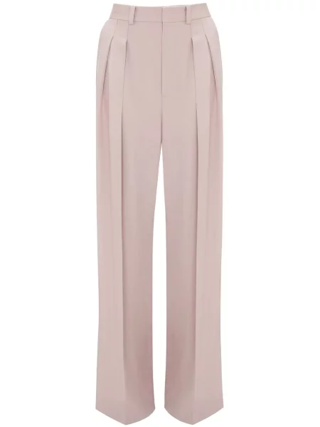 Pantaloni Victoria Beckham plisate roz
