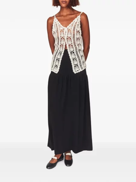 Fusta maxi The Garment tricotate negru