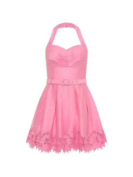 Rochie mini Rebecca Vallance cu gât halter roz