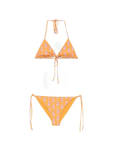 Bikini Mc2 Saint Barth cu imagine cu dungi de tigru portocaliu
