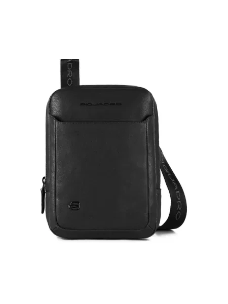 Torba crossbody Piquadro skórzana czarna