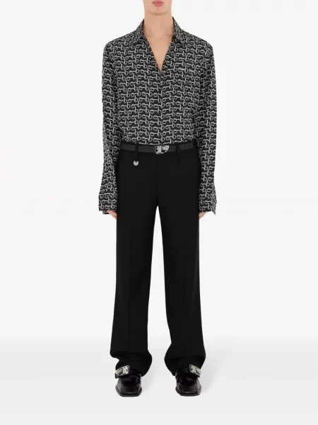 Vilnonės kelnės Burberry juoda