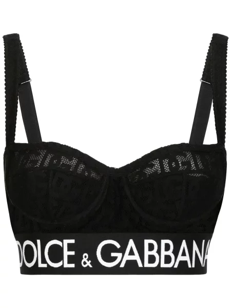Sutien balconette Dolce & Gabbana din tul negru