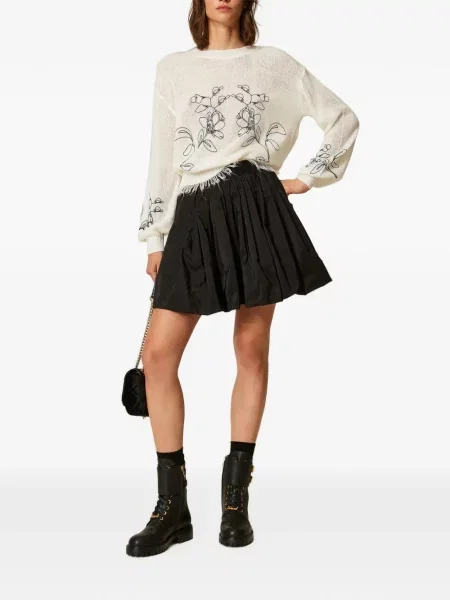 Pulover Twinset cu broderie cu model floral