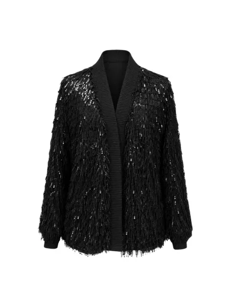 Sweter Actualee z cekinami czarny