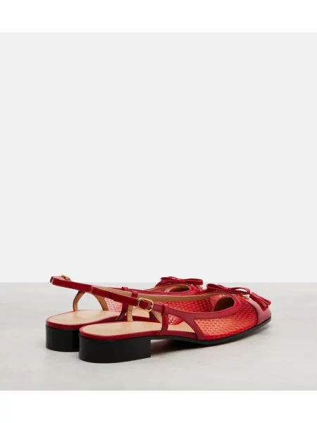 Balerini Valentino Garavani din piele slingback roșu