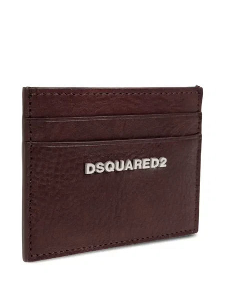 Portofel Dsquared2 din piele cu autograf maro