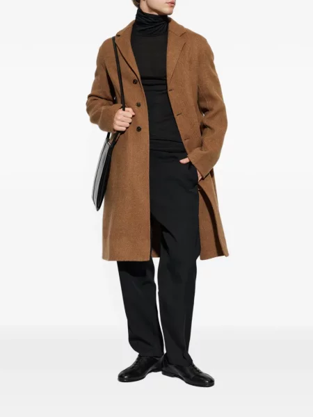 Palton Jil Sander de lână maro