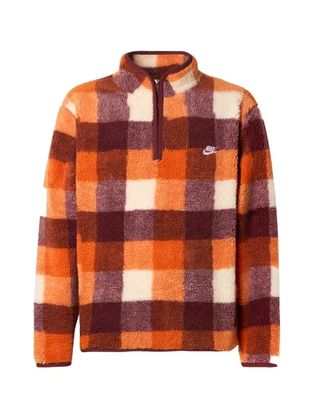 Nike Sportswear Mikina CLUB krémová / hnědá / oranžová / vínově červená