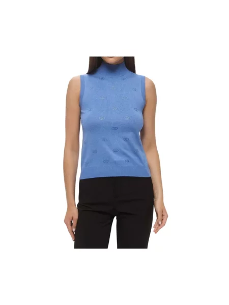 Sweter Liu Jo z wysokim kołnierzem niebieski