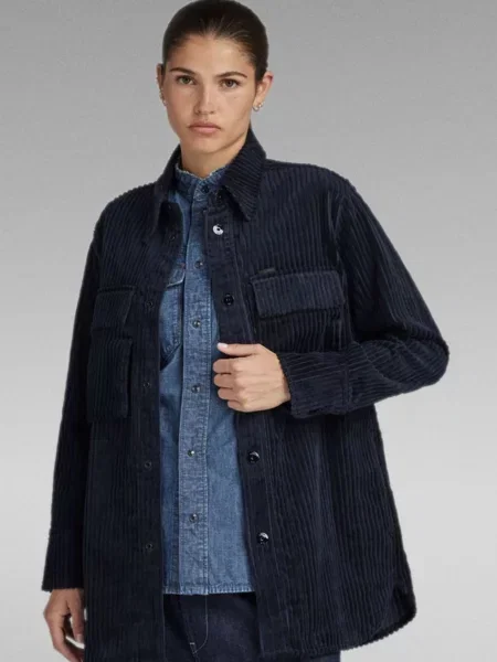 Вельветова сорочка G-star Raw синя