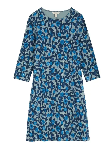 Seasalt Cornwall Rochie Cornish Oak albastru marin / albastru fumuriu / albastru gențiană alb