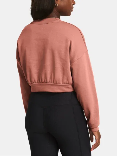 Under Armour dámska tréningová mikina Rival Terry Os Crop Crew canyon pink/white biela