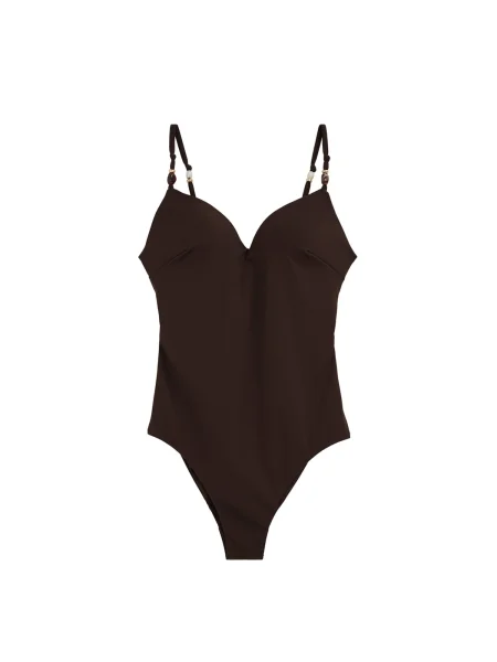 WE Fashion Costum de baie întreg închis maro