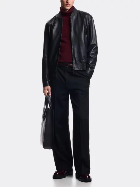 Шкіряна Шкіряна куртка Emporio Armani чорний