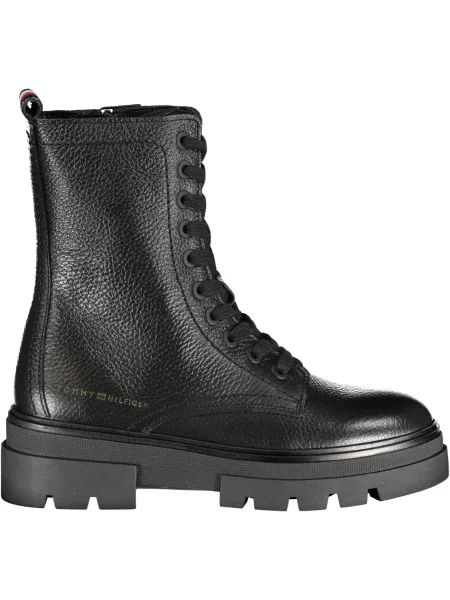 Botki Tommy Hilfiger skórzane czarne