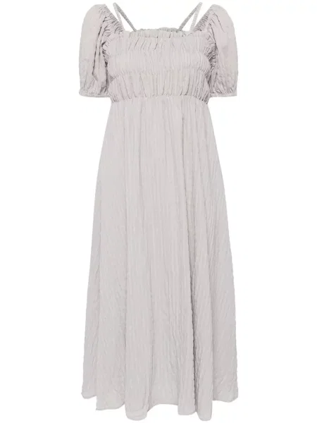 Rochie Tout A Coup cu mâneci bufante de costum gri