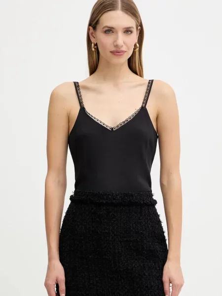 Top Twinset de mătase negru