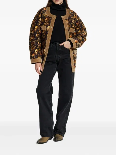 Geacă R13 cu model floral cu imagine maro
