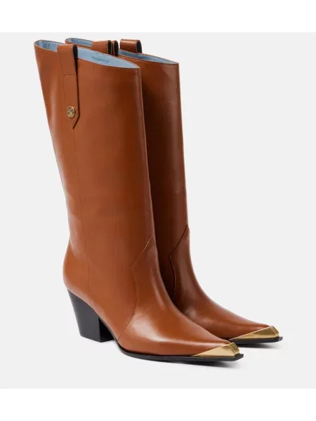 Usnjene kavbojski škornji Etro rjava