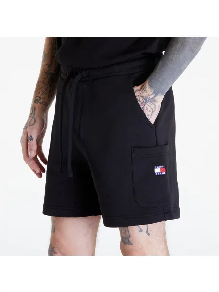 Tommy Jeans Badge Cargo Shorts Black negru