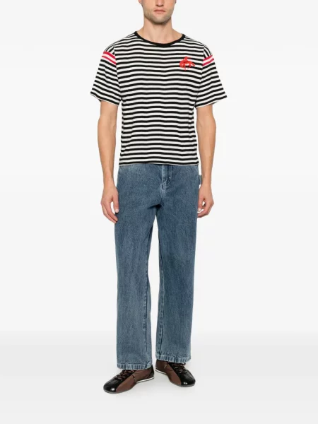 Tricou Bode cu broderie alb