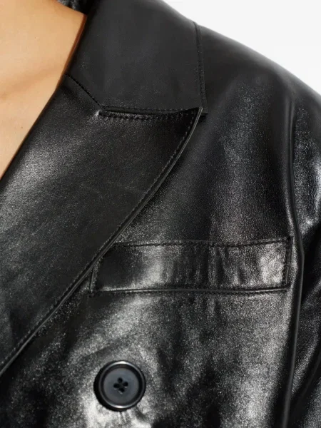 Palton Stand Studio din piele negru