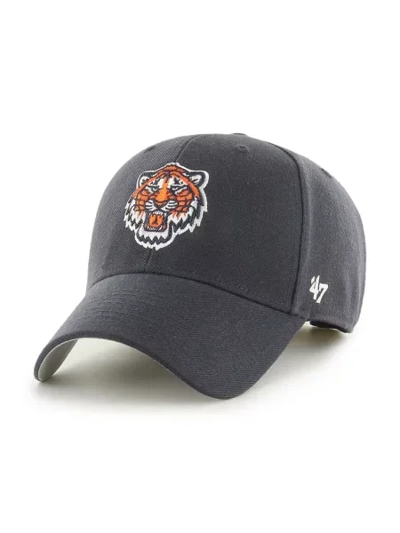 Шапка с козирка с вълна 47 brand MLB Detroit Tigers тъмносиньо с апликация черно