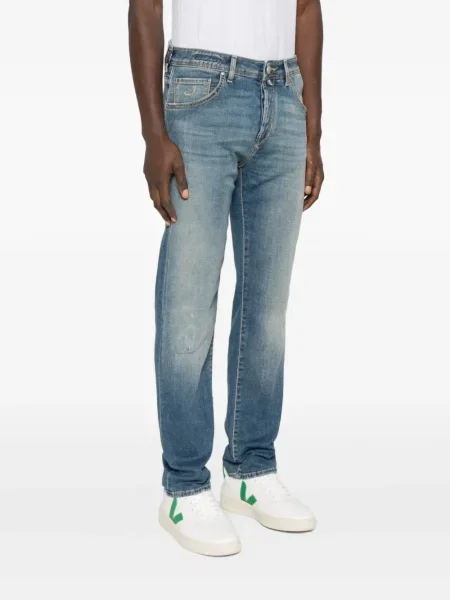 Džíny Jacob Cohen s oděrkami modré