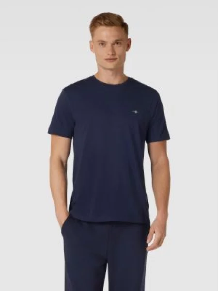 T-shirt o kroju regular fit z wyhaftowanym logo model ‘SHIELD’ Gant niebieska