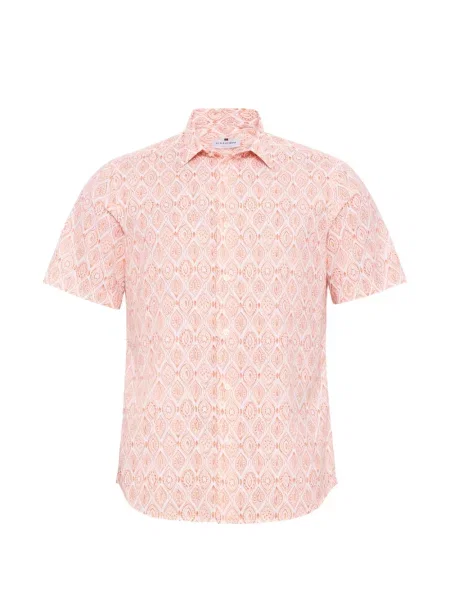 Scurt tricou polo Loja Das Meias cu imagine cu imprimeu geometric roz