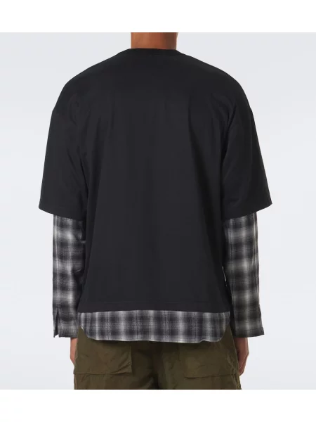 Jersey majica Comme Des Garcons Homme s karirastim vzorcem črna