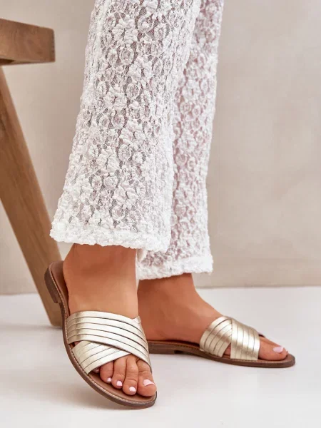 Usnjene copati Lewski Shoes zlata