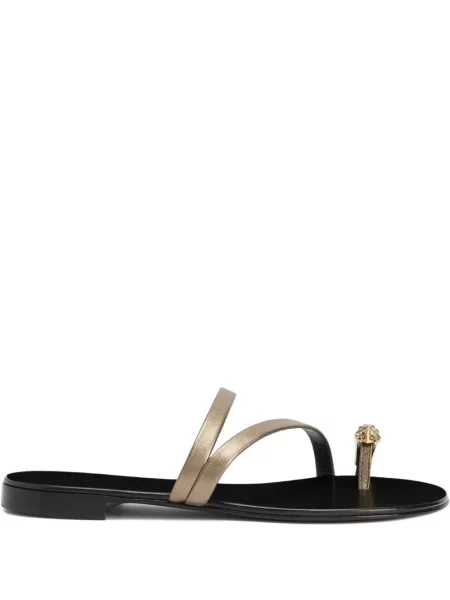 Sandale Giuseppe Zanotti din piele cu model piele de șarpe auriu