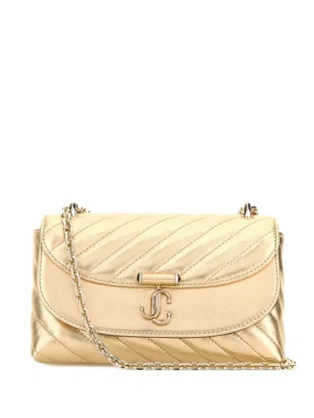 Geanta de piele Jimmy Choo din piele galben