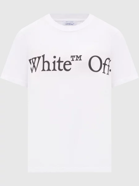 Футболка з контрастним принтом логотипа Off-white біла