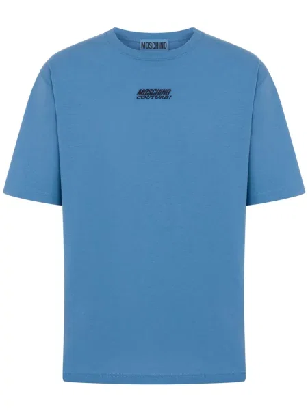 Tricou Moschino cu broderie albastru