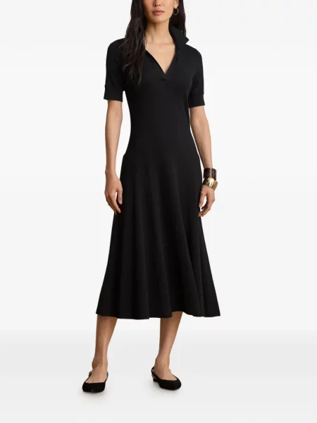 Rochie midi Lauren Ralph Lauren tricotate negru