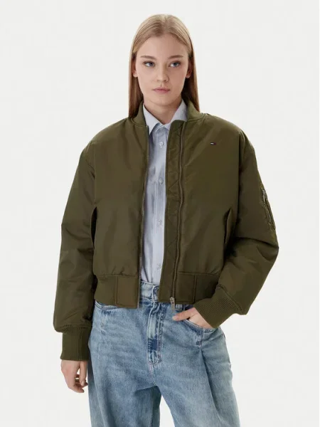 Tommy Jeans Яке бомбър Essential зелен